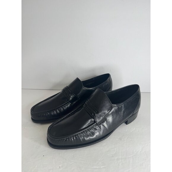 New Florsheim Black Leather Loafer Dress Shoe COMO Moc Toe Strap Men\'s Size 10 E main image 6